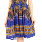 Sakkas Darcia Women's Casual Summer Cocktail Elastic Stretchy Dashiki Print Dress