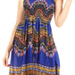 Sakkas Darcia Women's Casual Summer Cocktail Elastic Stretchy Dashiki Print Dress