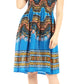 Sakkas Darcia Women's Casual Summer Cocktail Elastic Stretchy Dashiki Print Dress