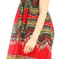 Sakkas Darcia Women's Casual Summer Cocktail Elastic Stretchy Dashiki Print Dress