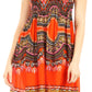 Sakkas Darcia Women's Casual Summer Cocktail Elastic Stretchy Dashiki Print Dress