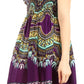 Sakkas Darcia Women's Casual Summer Cocktail Elastic Stretchy Dashiki Print Dress