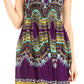 Sakkas Darcia Women's Casual Summer Cocktail Elastic Stretchy Dashiki Print Dress