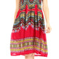 Sakkas Darcia Women's Casual Summer Cocktail Elastic Stretchy Dashiki Print Dress