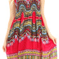 Sakkas Darcia Women's Casual Summer Cocktail Elastic Stretchy Dashiki Print Dress