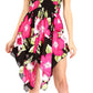 Sakkas Svana Women's V-neck Spaghetti Strap Floral Print Summer Casual Short Dress