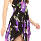 Sakkas Svana Women's V-neck Spaghetti Strap Floral Print Summer Casual Short Dress