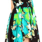 Sakkas Svana Women's V-neck Spaghetti Strap Floral Print Summer Casual Short Dress