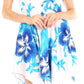 Sakkas Svana Women's V-neck Spaghetti Strap Floral Print Summer Casual Short Dress