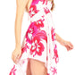 Sakkas Svana Women's V-neck Spaghetti Strap Floral Print Summer Casual Short Dress