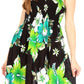 Sakkas Murni Women's Casual Summer Cocktail Elastic Stretchy Floral Print Dress
