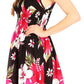Sakkas Murni Women's Casual Summer Cocktail Elastic Stretchy Floral Print Dress