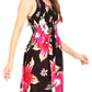 Sakkas Murni Women's Casual Summer Cocktail Elastic Stretchy Floral Print Dress