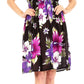 Sakkas Murni Women's Casual Summer Cocktail Elastic Stretchy Floral Print Dress