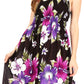 Sakkas Murni Women's Casual Summer Cocktail Elastic Stretchy Floral Print Dress