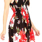 Sakkas Murni Women's Casual Summer Cocktail Elastic Stretchy Floral Print Dress