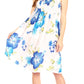 Sakkas Murni Women's Casual Summer Cocktail Elastic Stretchy Floral Print Dress