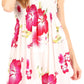 Sakkas Murni Women's Casual Summer Cocktail Elastic Stretchy Floral Print Dress