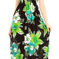 Sakkas Iyabo Women's Sleeveless Casual Summer Floral Print Dress Maxi Long Stretch