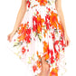 Sakkas Kiera Women's Tube Spaghetti Strap Floral Print Summer Casual Short Dress