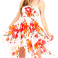 Sakkas Kiera Women's Tube Spaghetti Strap Floral Print Summer Casual Short Dress