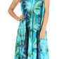 Sakkas Magy Women's Casual Summer Sleeveless Loose Tank Dress Tie-dye Floral Print