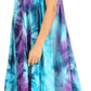 Sakkas Magy Women's Casual Summer Sleeveless Loose Tank Dress Tie-dye Floral Print