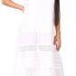 Sakkas Fiona Casual Summer Sleeveless Long Maxi Boho Peasant Dress w/Lace Floral