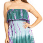 Boho Summer Women's Sun Dress with Smock Elastic and Strapless Design - Sakkas Tami