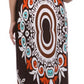 Ethnic Tribal Print V-Neck Cap Sleeve Empire Waist Long / Maxi Dress