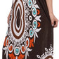 Ethnic Tribal Print V-Neck Cap Sleeve Empire Waist Long / Maxi Dress