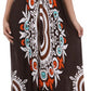 Ethnic Tribal Print V-Neck Cap Sleeve Empire Waist Long / Maxi Dress