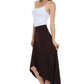 Sakkas Soft Jersey Feel Solid Color Strapless High Low Dress / Skirt