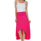 Sakkas Soft Jersey Feel Solid Color Strapless High Low Dress / Skirt