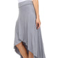 Sakkas Soft Jersey Feel Solid Color Strapless High Low Dress / Skirt