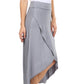 Sakkas Soft Jersey Feel Solid Color Strapless High Low Dress / Skirt