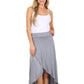 Sakkas Soft Jersey Feel Solid Color Strapless High Low Dress / Skirt