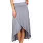 Sakkas Soft Jersey Feel Solid Color Strapless High Low Dress / Skirt