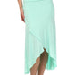 Sakkas Soft Jersey Feel Solid Color Strapless High Low Dress / Skirt