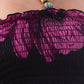 Sakkas Two Flowers on Solid Black Graphic Print Halter Smocked Bodice Long Dress