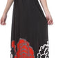 Sakkas Big Flower Graphic Print V-neck Cap Sleeve Empire Waist Long Dress