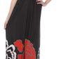 Sakkas Big Flower Graphic Print V-neck Cap Sleeve Empire Waist Long Dress