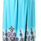 Sakkas Paisley Graphic Print Beaded Halter Smocked Bodice Maxi Dress