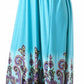 Sakkas Paisley Graphic Print Beaded Halter Smocked Bodice Maxi Dress