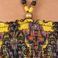 Sakkas Paisley Graphic Print Beaded Halter Smocked Bodice Maxi Dress