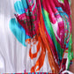 Satin Pleated Short Sleeveless Dress with Paisley Design