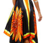 Diamond Flower Satin Feel Beaded Halter Smocked Bodice Handkerchief Hem Dress