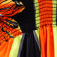 Diamond Flower Satin Feel Beaded Halter Smocked Bodice Handkerchief Hem Dress