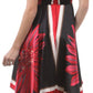 Diamond Flower Satin Feel Beaded Halter Smocked Bodice Handkerchief Hem Dress