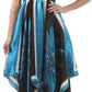 Diamond Flower Satin Feel Beaded Halter Smocked Bodice Handkerchief Hem Dress